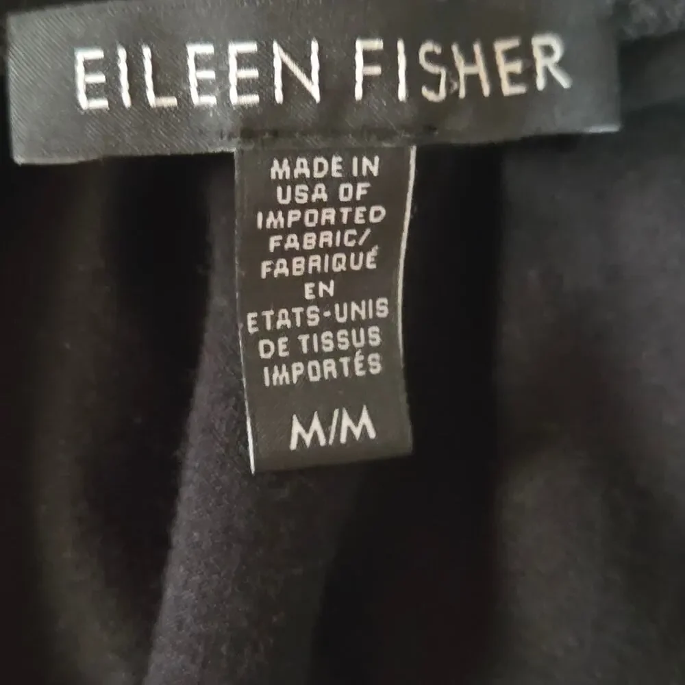 Eileen Fisher Black V Neck Shirt Dress Size Medium